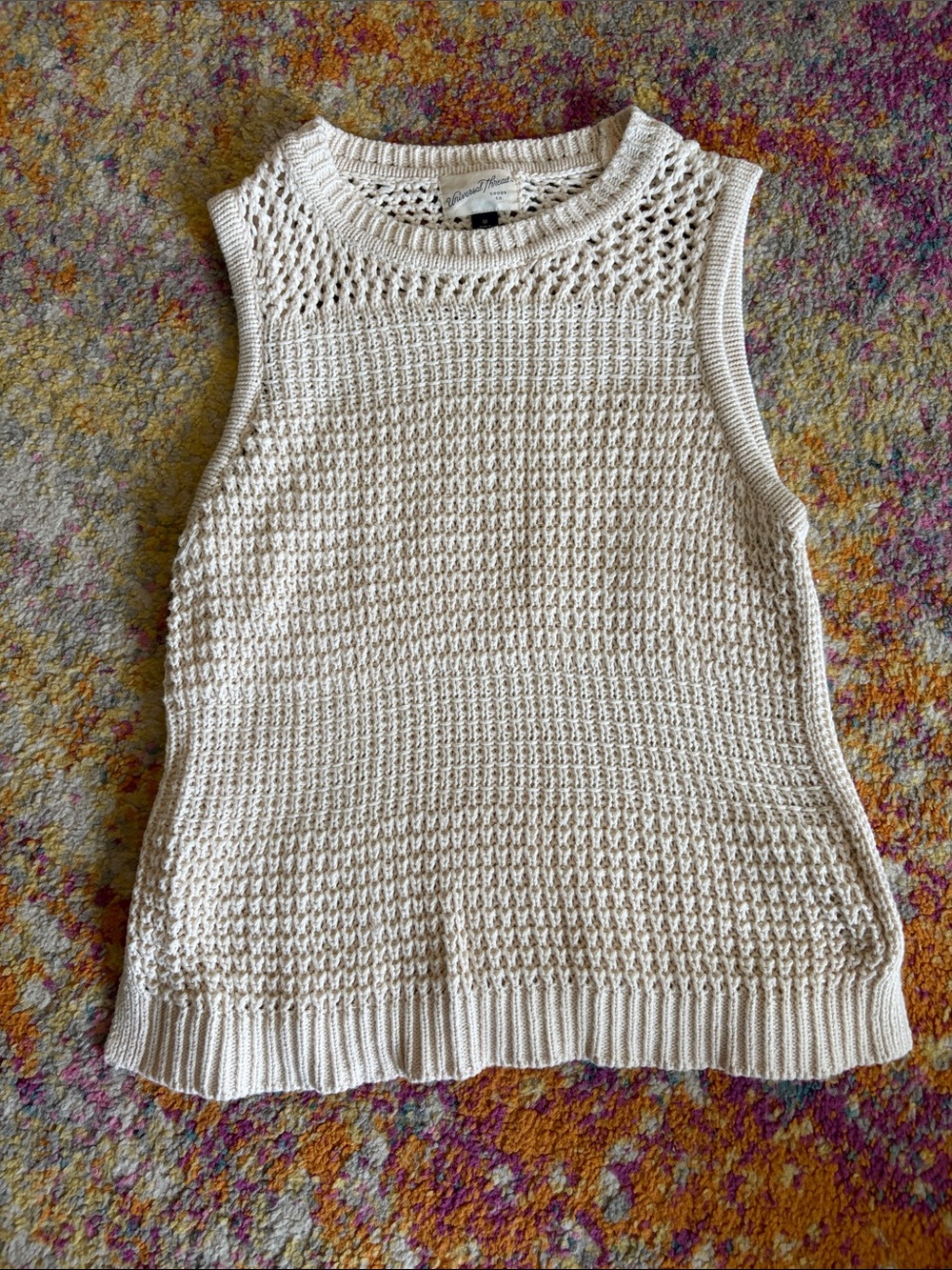 Universal Thread Cream Open-Knit Sleeveless Top